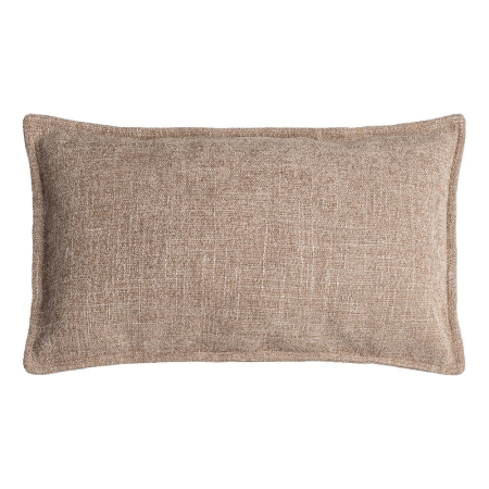 Contemporan - Set 2 perne decorative dreptunghiulare taupe cu țesătură texturată și bordură îngustă