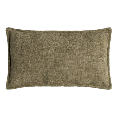 Rustic - Set 2 perne decorative dreptunghiulare verde măsliniu cu țesătură moale cu fir gros și bordură îngustă