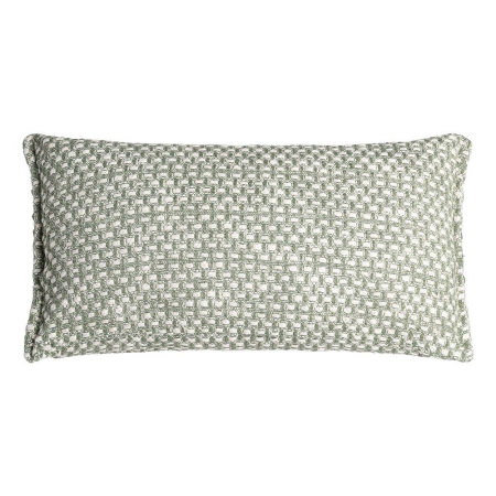 Textile - Set 2 perne decorative dreptunghiulare verde pal cu țesătură în relief tip fagure pe fundal alb