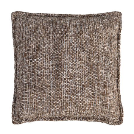 Stil de design - Set 2 perne decorative maro din țesătură texturată cu margine plată și fermoar pe canapea