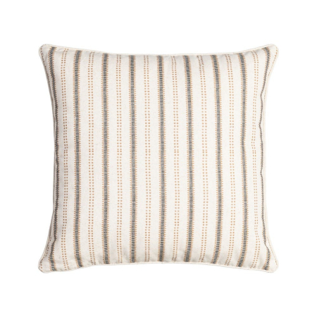 Textile - Set 2 perne decorative patrate crem cu gri si bej, bumbac si in, imprimeu dungi 45 x 45 cm