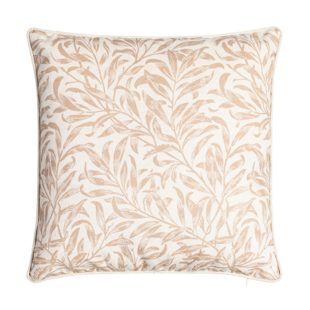 Perne Decorative - Set 2 perne decorative pătrate crem cu frunze bej cald
