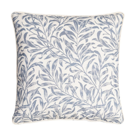 Perne Decorative - Set 2 perne decorative pătrate crem cu frunze gri albăstrui