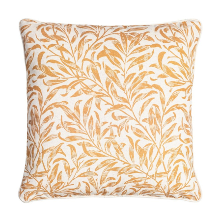 Perne Decorative - Set 2 perne decorative pătrate crem cu frunze ocru