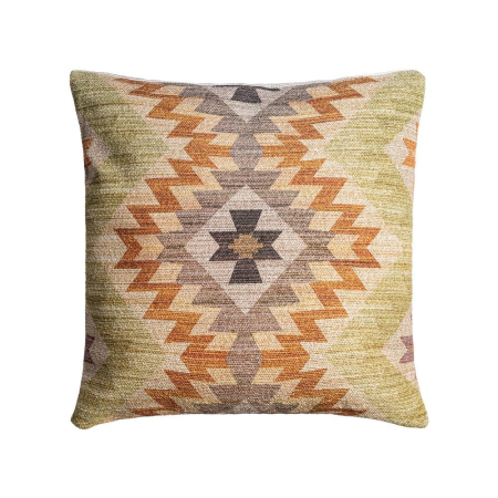 Textile - Set 2 perne decorative model etnic verde și maro din stofă și lână 45x45 cm