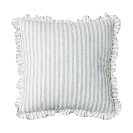 Perne Decorative - Set 2 perne decorative pătrate gri cu dungi și volane
