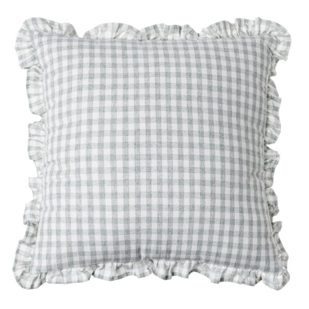 Perne Decorative - Set 2 perne decorative pătrate gri cu carouri și volane