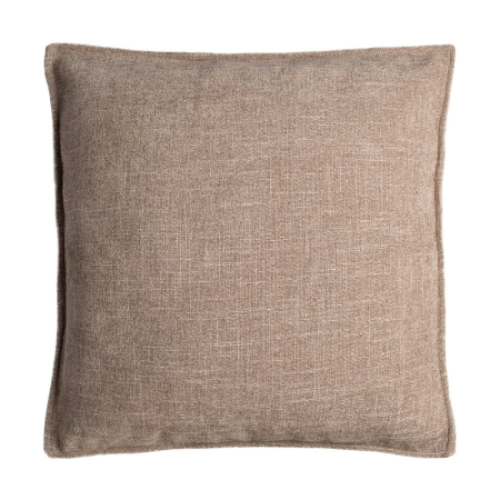Contemporan - Set 2 perne decorative pătrate mari taupe cu țesătură texturată și bordură îngustă