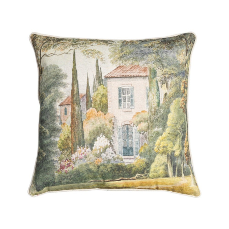 Textile - Set 2 perne decorative patrate multicolore cu imprimeu peisaj, bumbac si in 45 x 45 cm