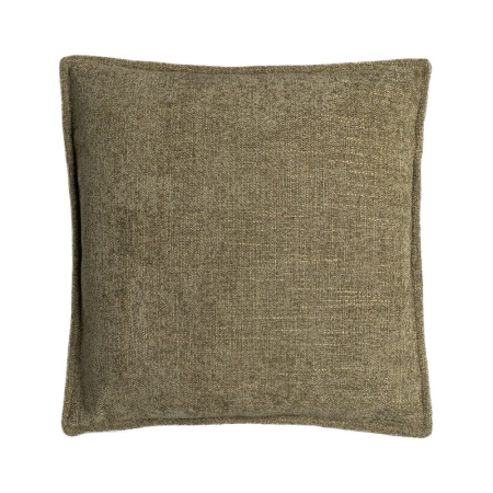 Rustic - Set 2 perne decorative pătrate mici verde măsliniu cu țesătură moale cu fir gros și bordură îngustă