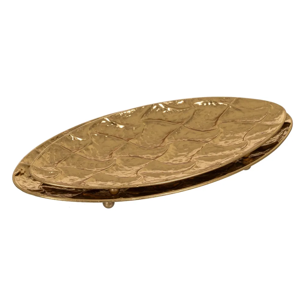 Servirea mesei - Platouri Ovale Aurii | Accesorii Decorative Versatile