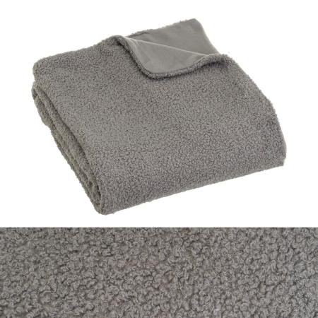 Cuverturi, pături si pleduri - Set 2 pleduri sherpa gri cu textura boucle
