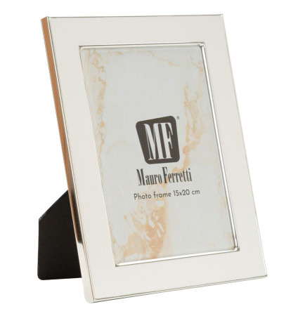 CADOURI - Set 2 rame foto alb și argintiu din metal cu ramă lată 12.5x17.5