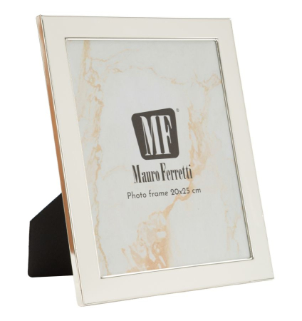 CADOURI - Set 2 rame foto alb și argintiu din metal cu ramă lată 20x25