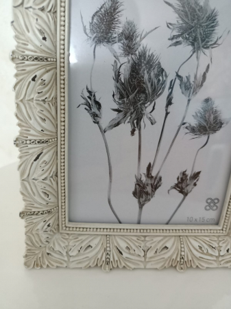 Set 2 Rame Foto Albe din Rasina cu Model Frunze, Leaves - CreativDeco.ro [3]