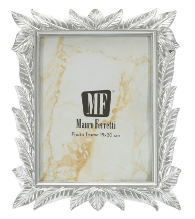 Rame foto argintii din rășină cu design frunze – imagine principală – Leavy Silver [1]