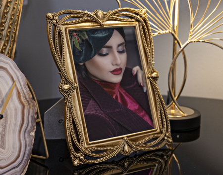 Rame foto aurii din rășină cu design ornamental – imagine principală – Line [4]