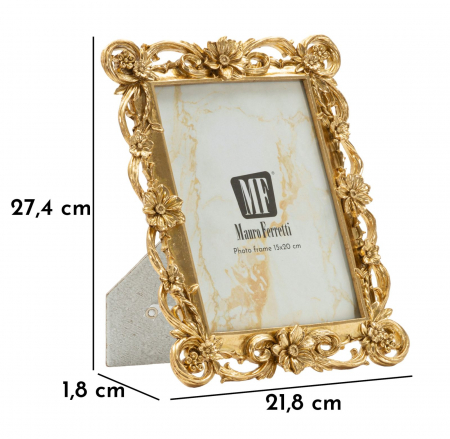 Rame foto aurii rășină sculptural set de 2 – imagine principală – design floral [5]