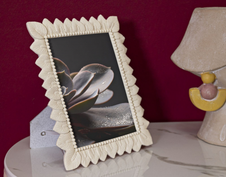 Rame foto crem din rășină cu design frunze – imagine principală – Light Leaf [4]