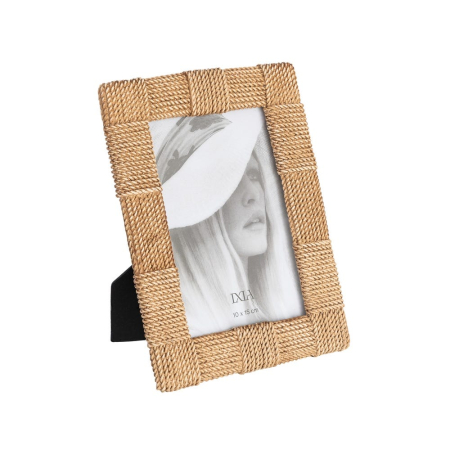CADOURI - Set 2 rame foto cu funie înfășurată în blocuri din poliresină 10 x 15 cm