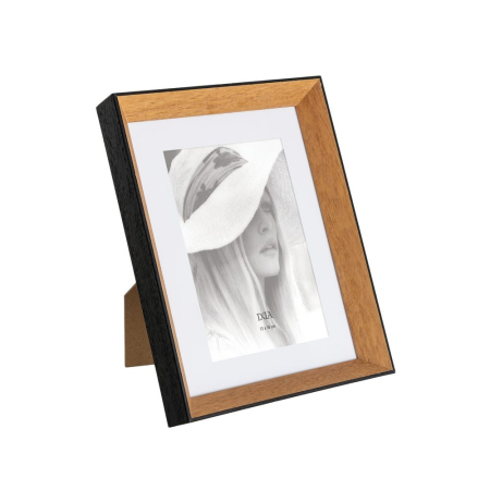 CADOURI - Set 2 rame foto cu muchie neagră și interior de lemn pentru poze de 13 x 18 cm