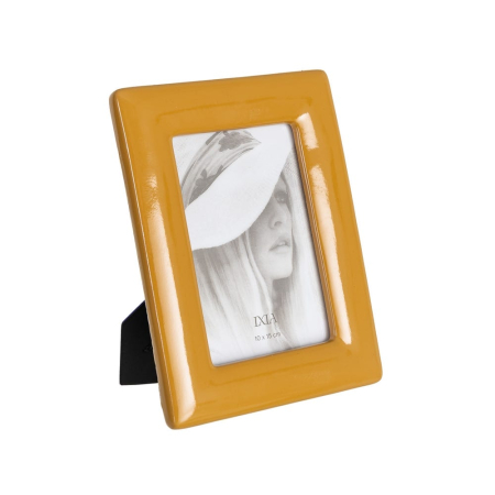 CADOURI - Set 2 rame foto galben muștar din poliresină cu profil gros și colțuri rotunjite 10 x 15 cm