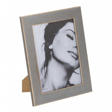 CADOURI - Set rame foto gri cu detalii aurii 15x20 cm | CreativDeco