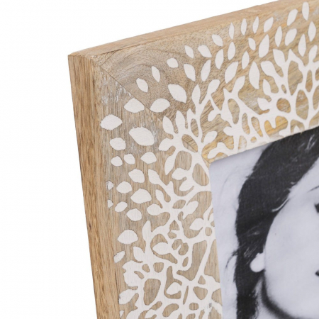 Set rame mango sculptat alb 13x18cm – decor boho cald [2]