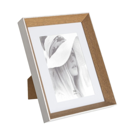 CADOURI - Set 2 rame foto mari albe cu interior de lemn pentru poze de 20 x 25 cm