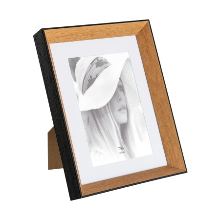 CADOURI - Set 2 rame foto mari negre cu interior de lemn pentru poze de 20 x 25 cm
