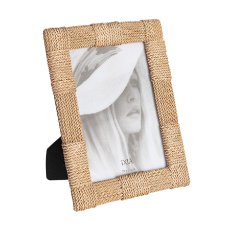 CADOURI - Set 2 rame foto mari cu funie înfășurată în blocuri din poliresină 13 x 18 cm
