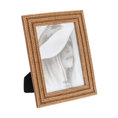 CADOURI - Set 2 rame foto mari cu margini în trepte și mărgele de caramel 13 x 18 cm