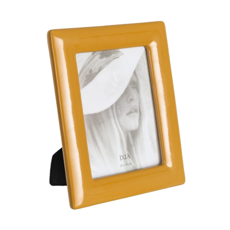 CADOURI - Set 2 rame foto mari galben muștar din poliresină cu profil gros 13 x 18 cm