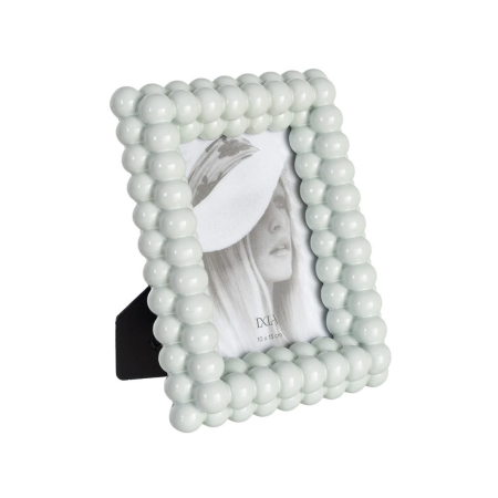 CADOURI - Set 2 rame foto verde mentă cu două rânduri de bile din poliresină 10 x 15 cm