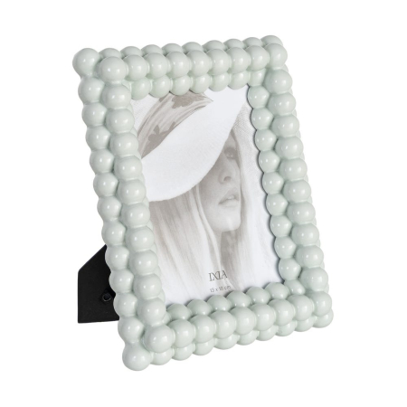 CADOURI - Set 2 rame foto verde mentă cu două rânduri de bile din poliresină 13 x 18 cm