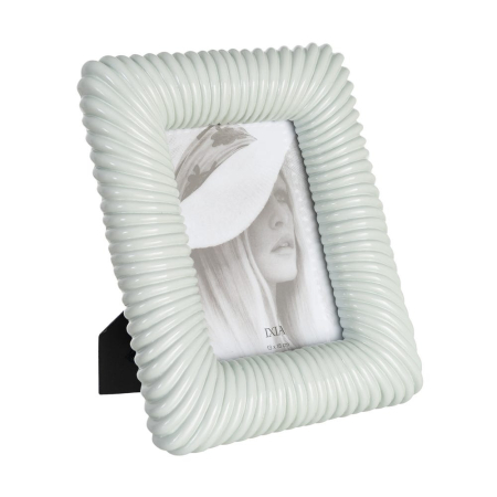 CADOURI - Set 2 rame foto verde mentă cu nervuri paralele din poliresină 13 x 18 cm