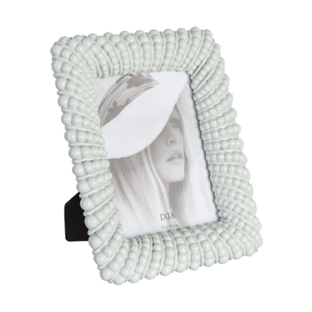 CADOURI - Set 2 rame foto verde mentă cu relief în striații radiale din poliresină 13 x 18 cm