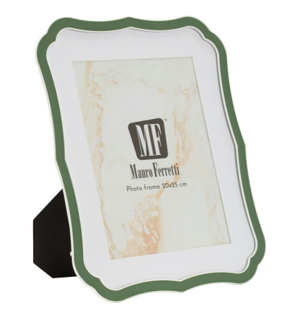 CADOURI - Set 2 rame foto verde și argintiu din metal cu profil decorativ 22.1x1.4x27.2 cm