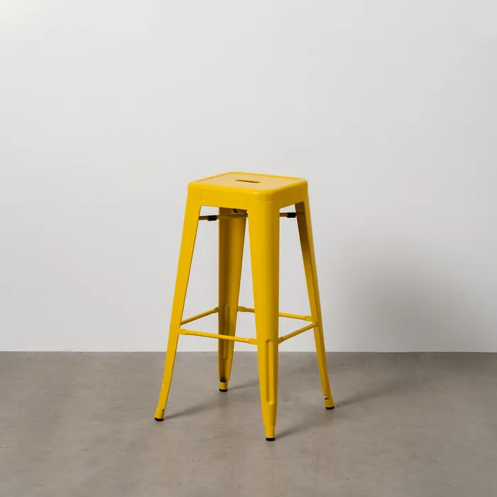 Scaune - Set 2 scaune bar industriale galbene din metal Dallas