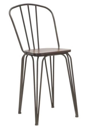 Industrial - Set 2 Scaune Bar Industriale Lemn si Metal CreativDeco