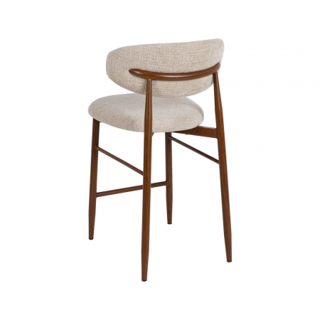 Set scaune bar bej 65 cm, tapițate, picioare metalice finisaj lemn – stil modern [4]