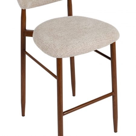 Set scaune bar 75 cm bej, tapițate, structură metalică maro – stil modern [9]