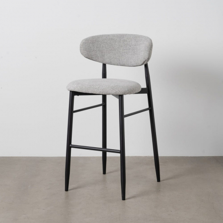 Set 2 scaune bar gri 75 cm cu cadru metalic negru – stil modern CreativDeco [1]