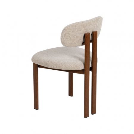 Set 2 scaune dining bej cu cadru aspect lemn – CreativDeco design modern [4]