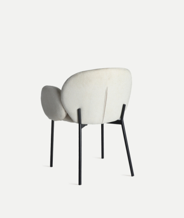 Set 2 scaune crem tapițate cu picioare metalice [6]