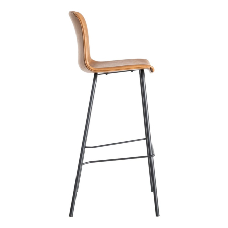 Set 2 scaune bar camel piele ecologică metal HoReCa [3]