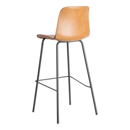 Set 2 scaune bar camel piele ecologică metal HoReCa [4]
