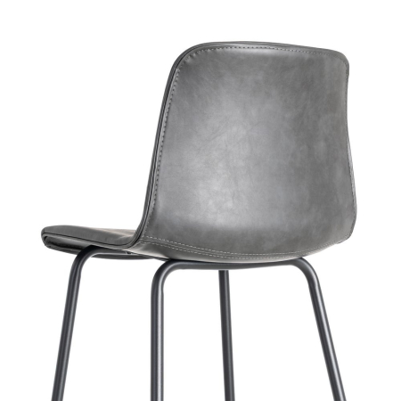 Set 2 scaune bar gri închis piele ecologică metal HoReCa [5]