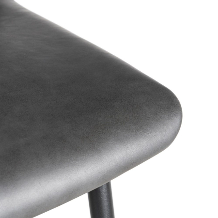 Set 2 scaune bar gri închis piele ecologică metal HoReCa [9]