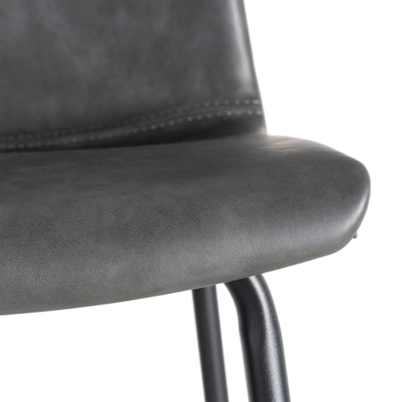 Set 2 scaune bar gri închis piele ecologică metal HoReCa [8]